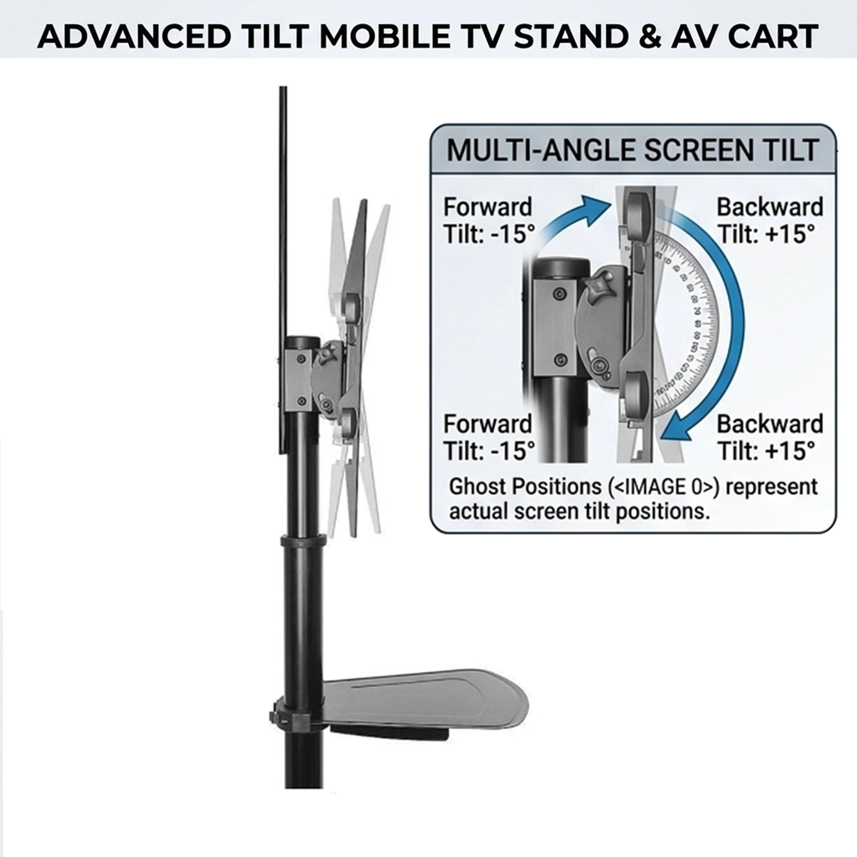 Premium Mobile TV Floor Stand & Cart - 50kg 32" to 75"