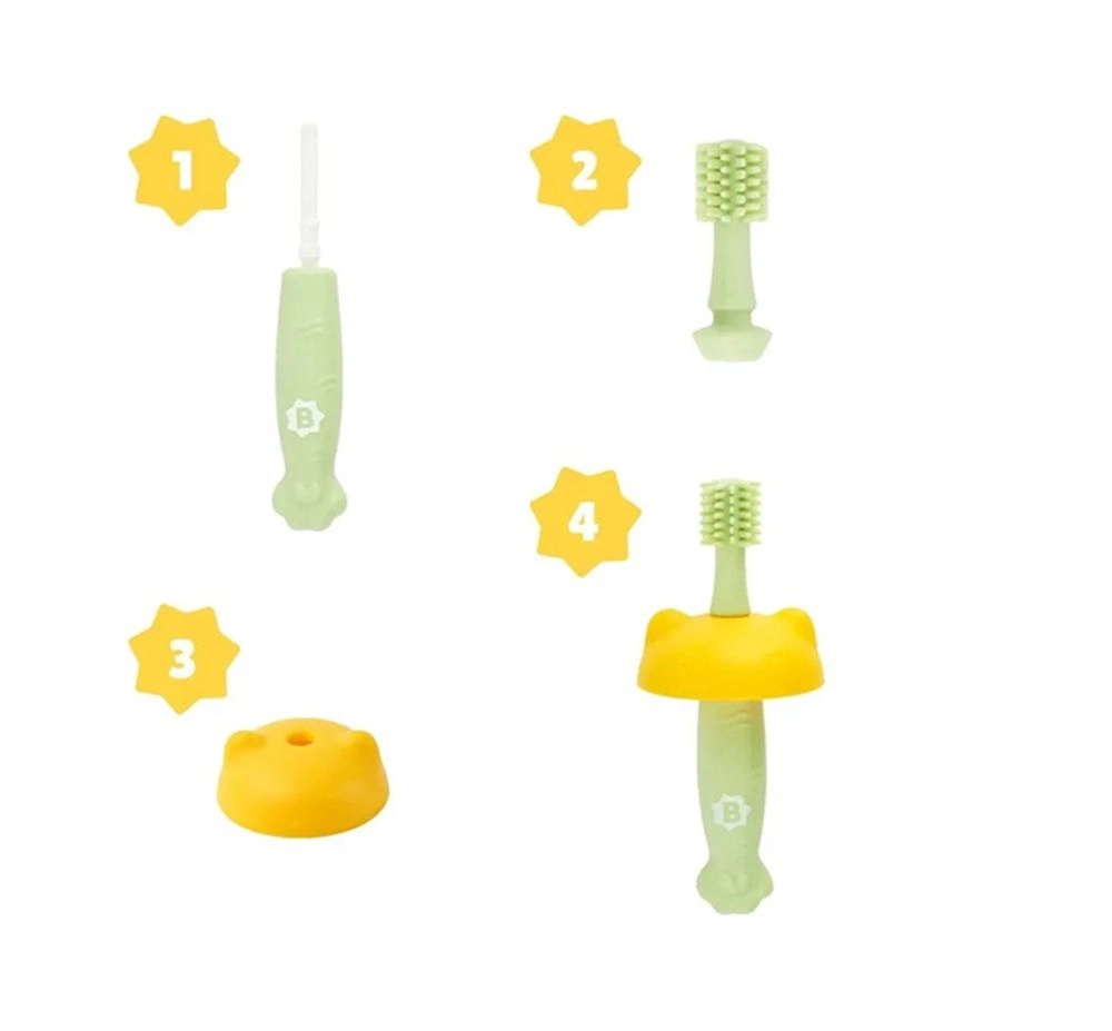 Baby Progressive Silicone Toothbrush - Light Green 0 months+