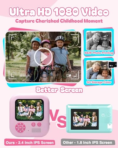 Kid's Instant Print Camera - 16GB 1080P