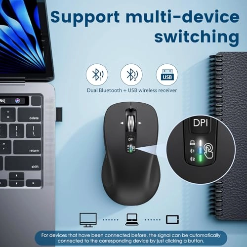 L360 Full-Size 4-Way Scrolling Silent Mouse - Bluetooth