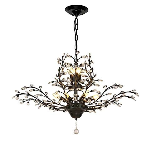 Rustic Flower Chandelier - 7 head Black