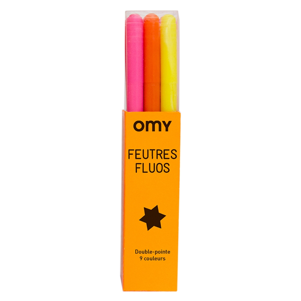 Felt Pen Neon - 9 Neon-Yellow Neon-Orange Neon-Green Neon-Blue Neon-Pink