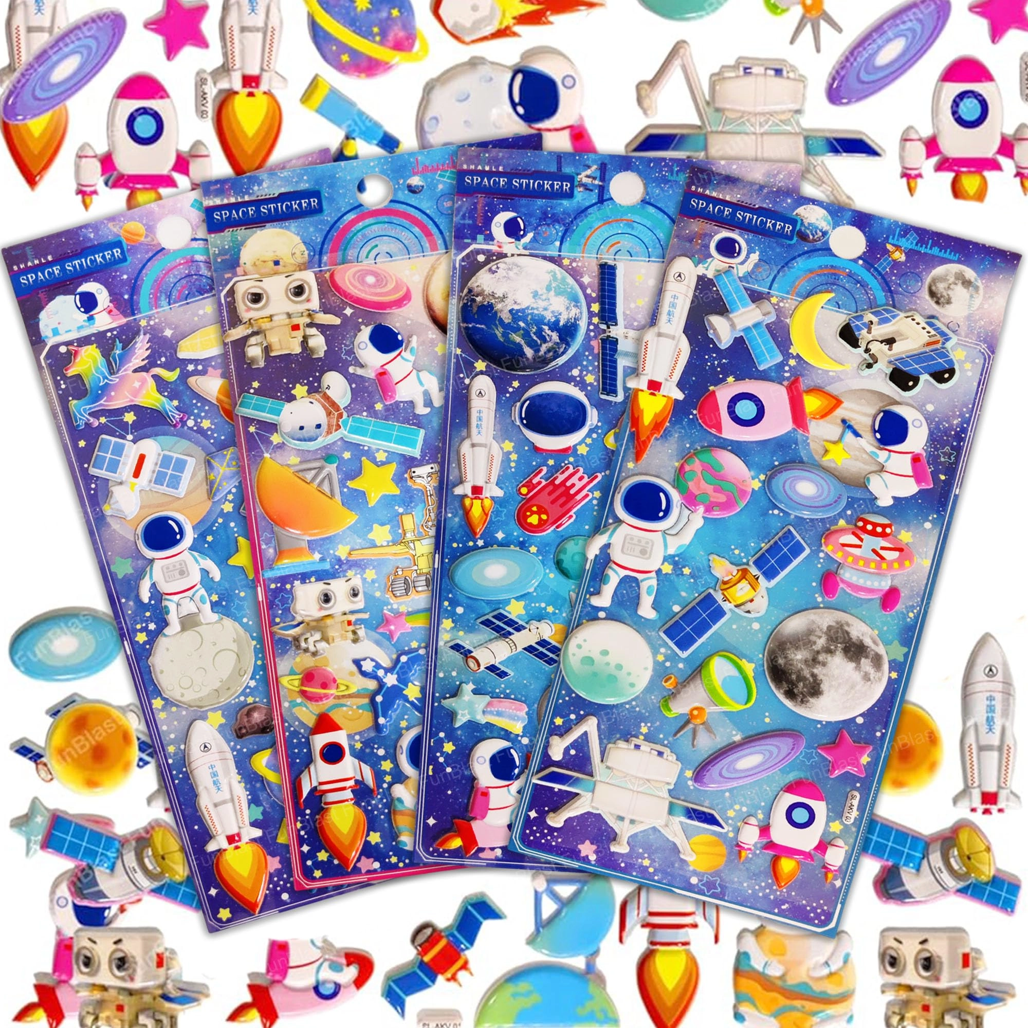 FunBlast Space Sticker Book 3D PVC 150 pcs