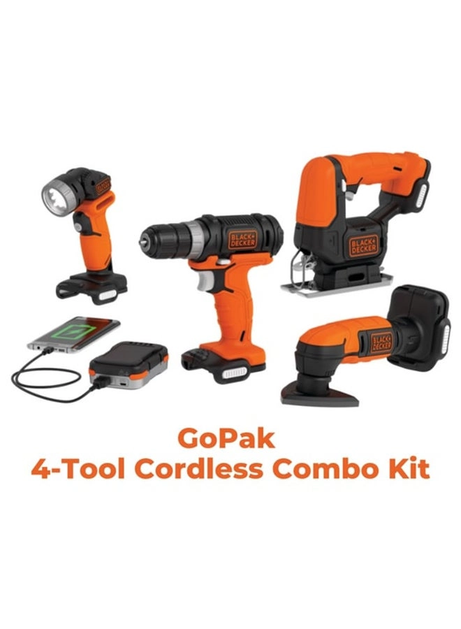Black & Decker Gopak 4-Tool Combo Kit - 12 Volts