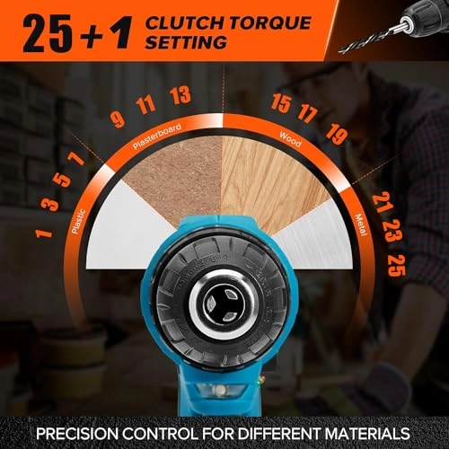 Cordless Drill Set - 1.5 Amp Hours