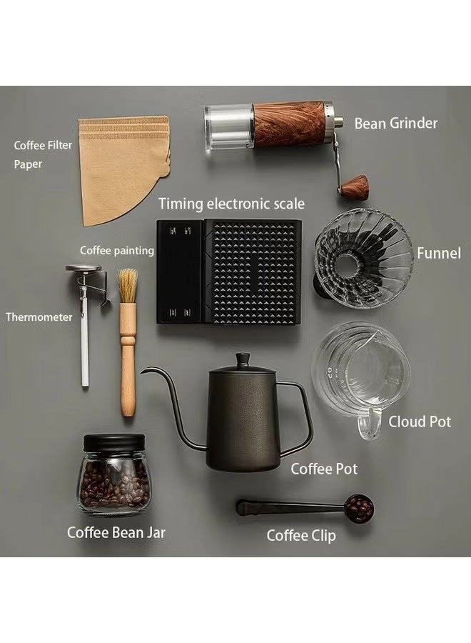 Pour Over Coffee Maker Set Kettle Scale Grinder 153281