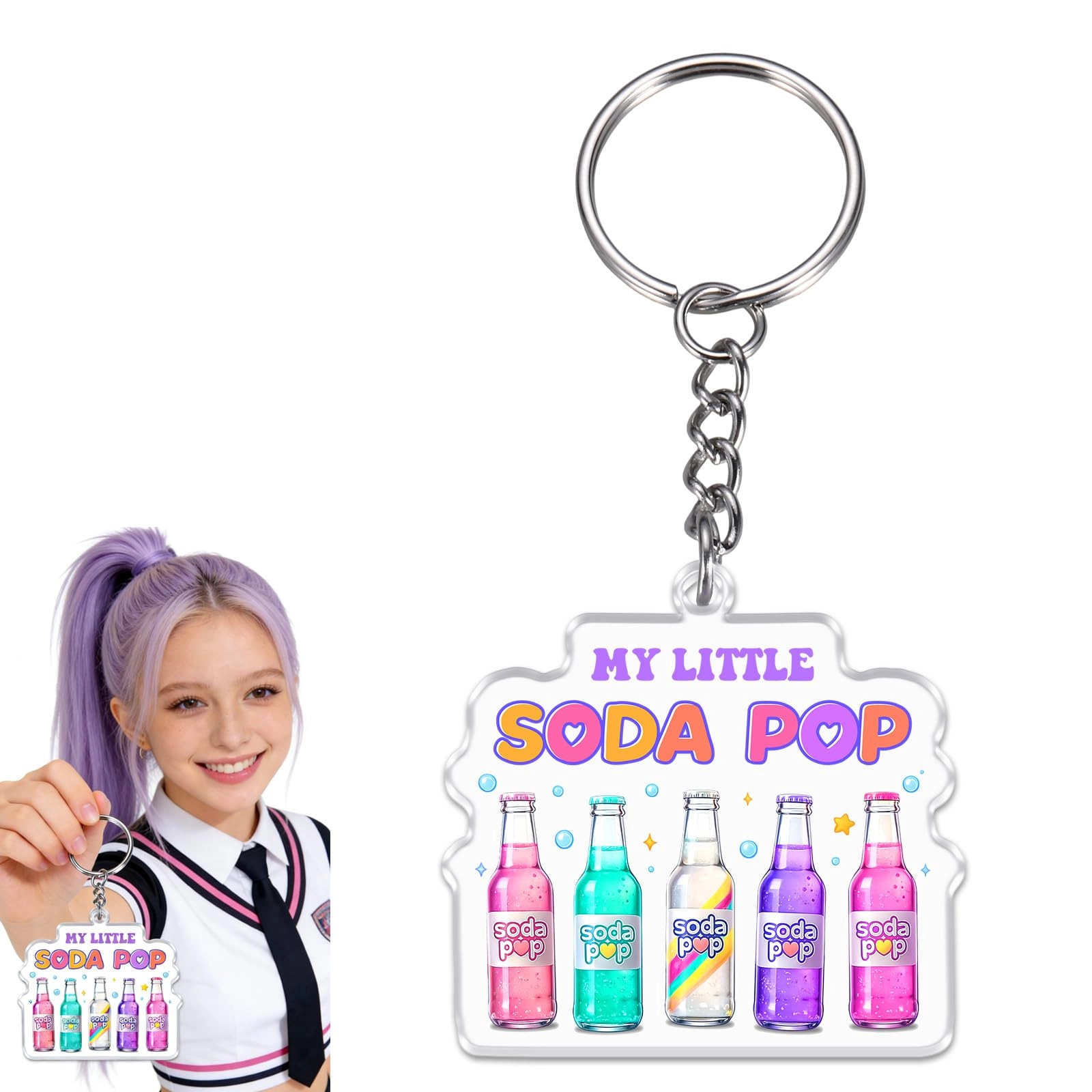 ti-edc Soda Pop Keychain - K-Pop Multicolor