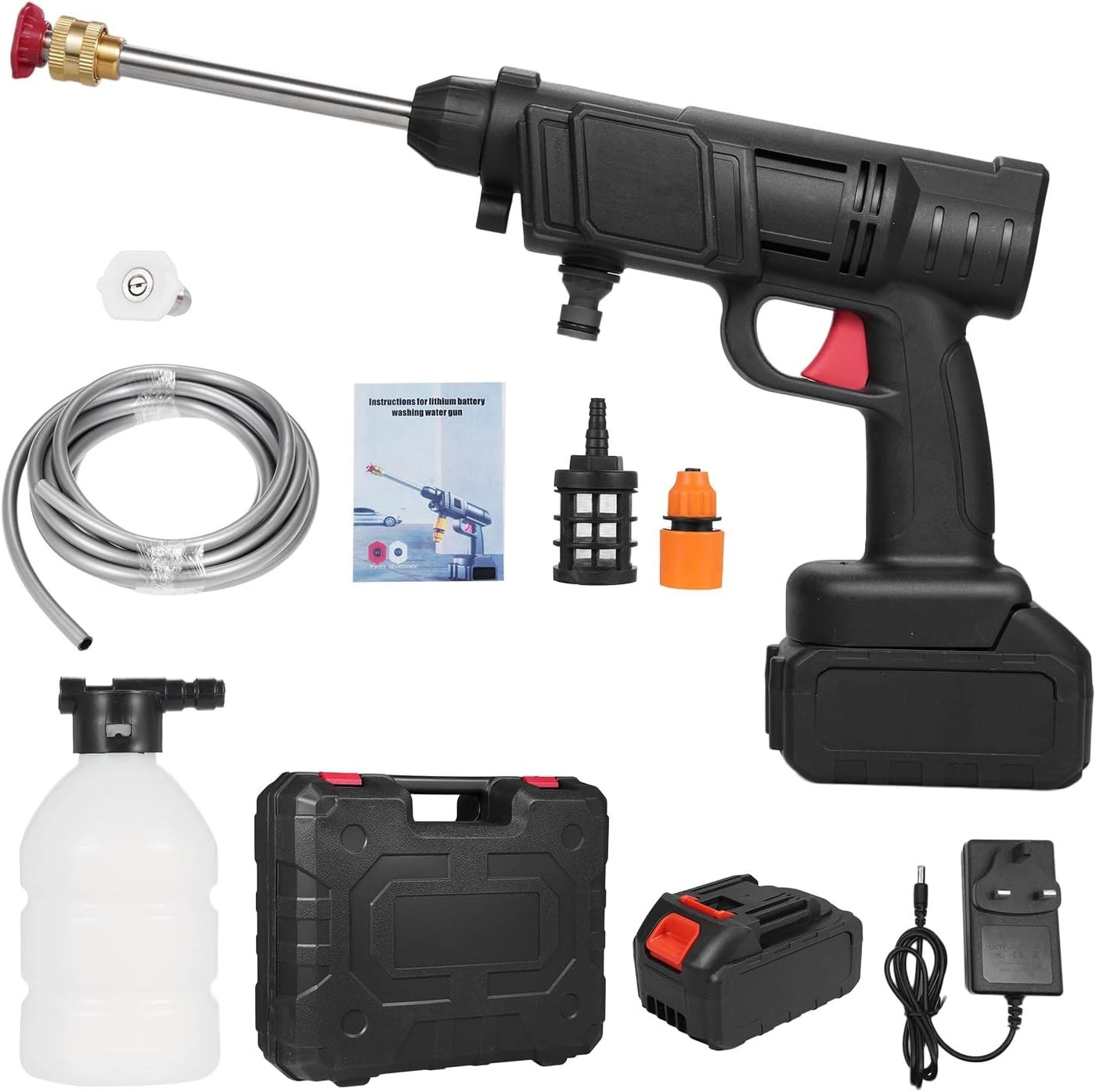 Cordless Electric Pressure Washer - 50Bar 20000mAh Foam Generator
