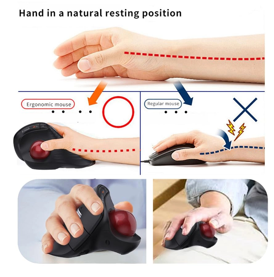 Ergonomic Trackball Mouse - Wireless