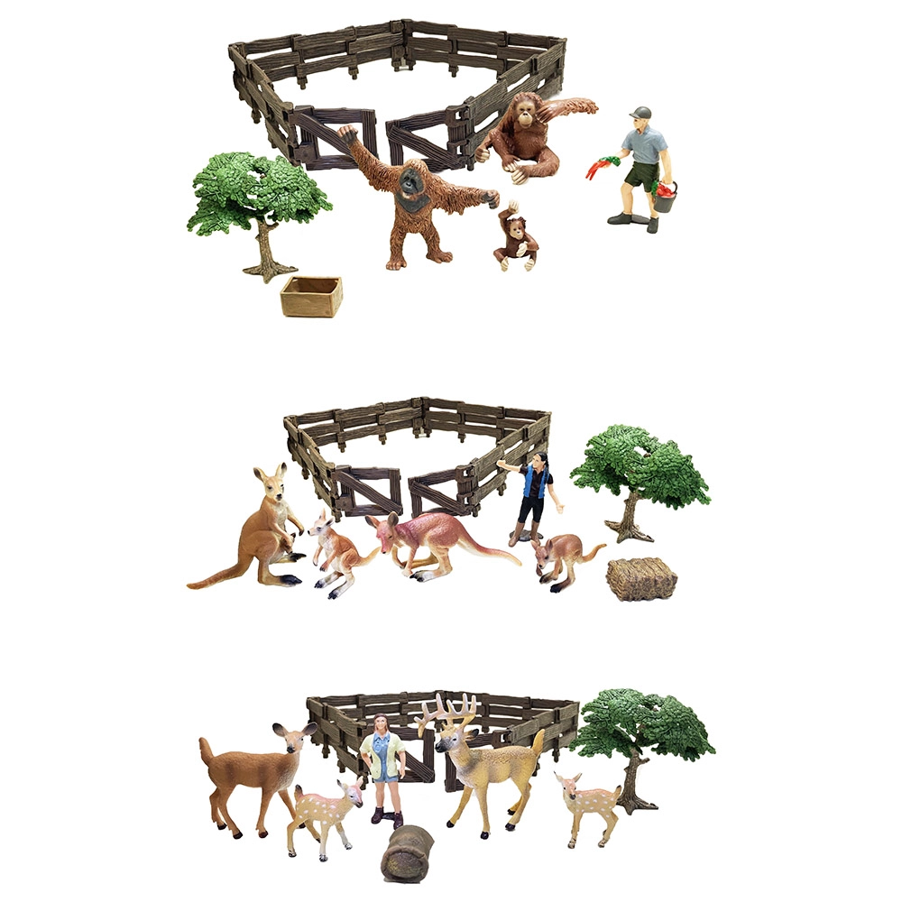 Series Animal Figure Mix - Orangutan + Deer + Kangaroo (TT-TTC-Q9899-C6) 3 pcs