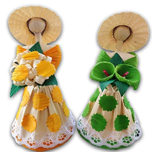Corn Husk Decorative Doll - Alcatraz Flower - 100% Corn Husk + Corn Husk Decorative Doll - Pretty Bouquet
