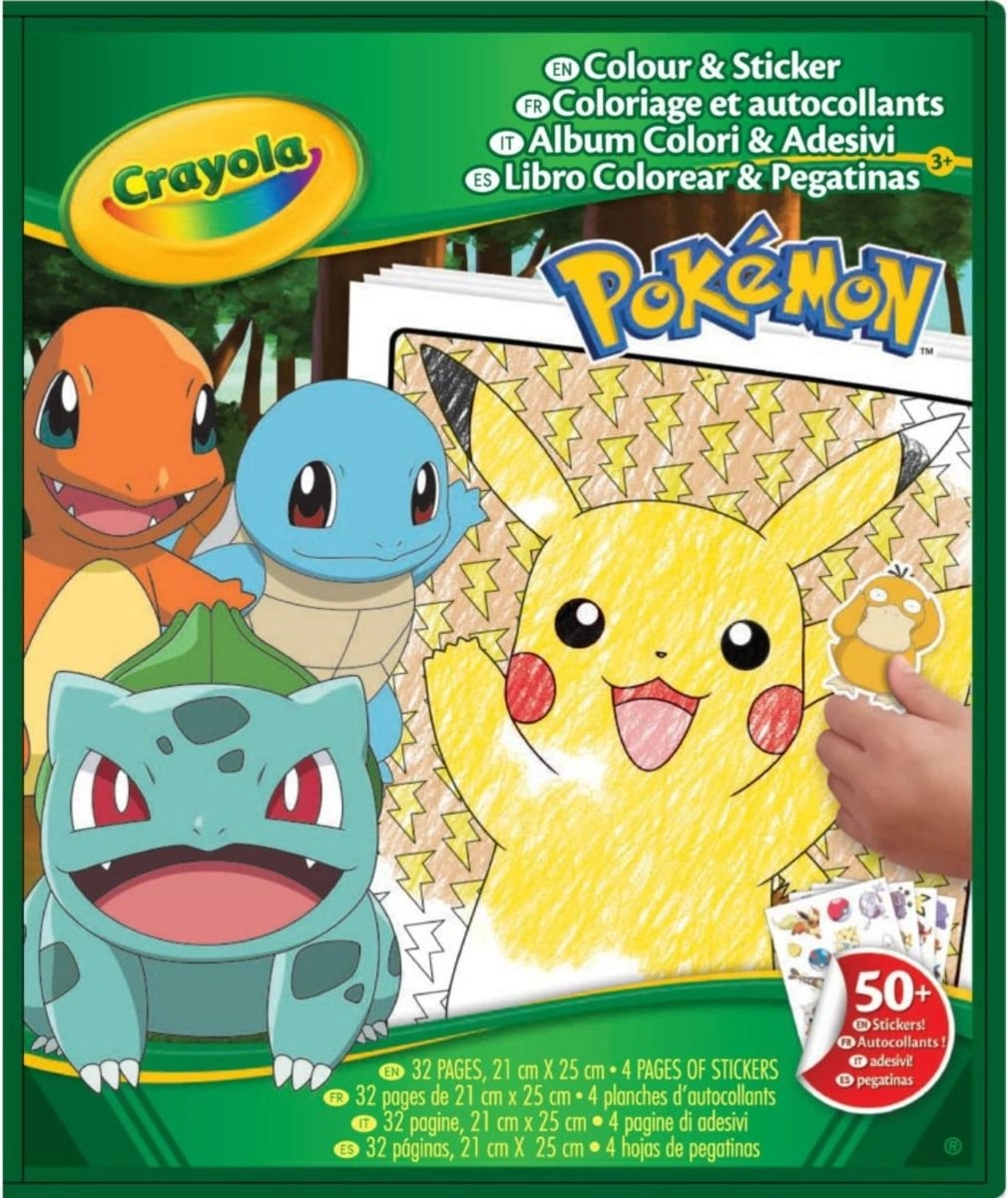 Pokemon Sticker Colouring Book - 32 pages 4 sheets