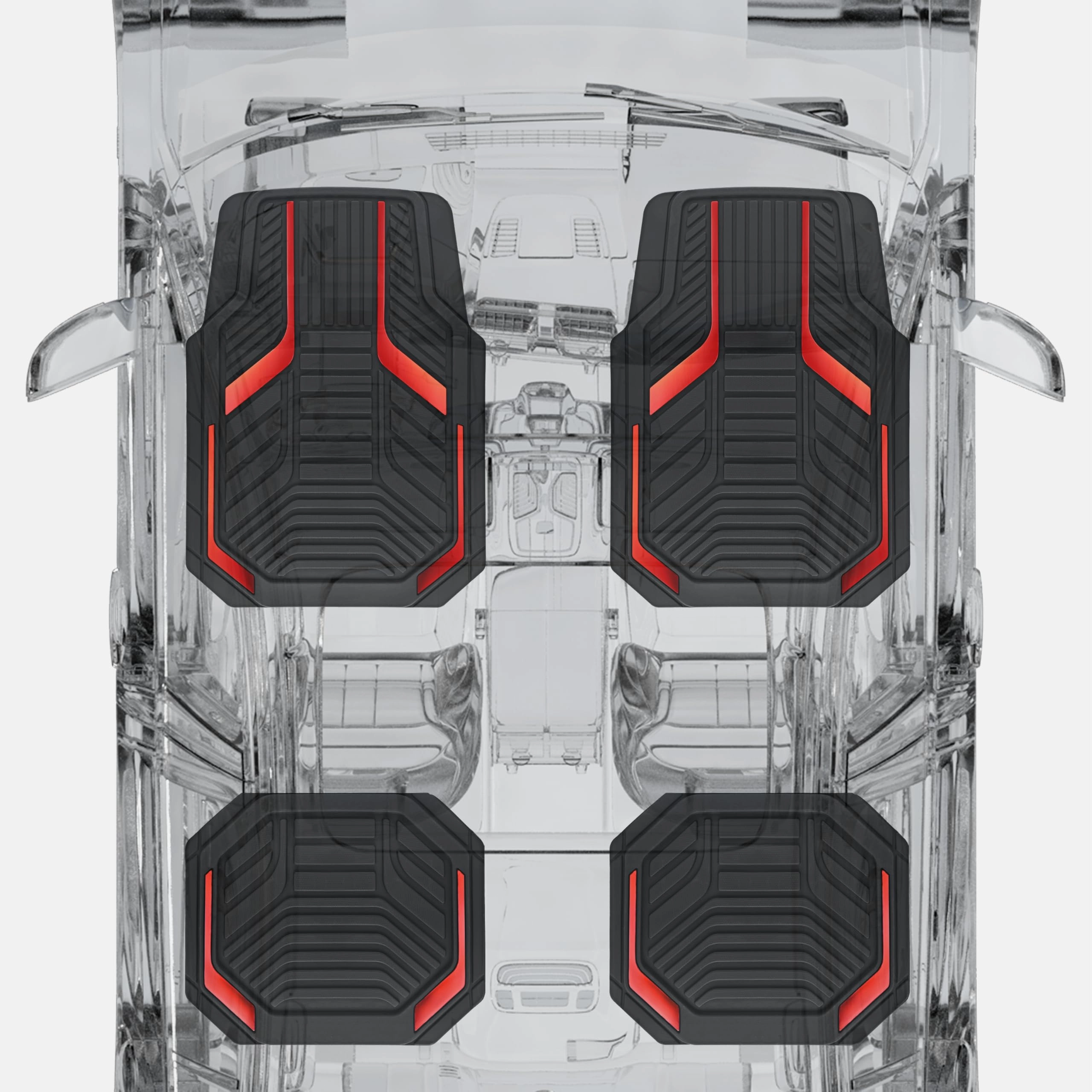 Heavy Duty Rubber Floor Mats - Pink Universal Fit