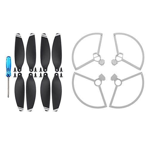 Propeller Guard Protector Cover - Silver + Lower Noise Propellers - 8pcs(2 pairs)