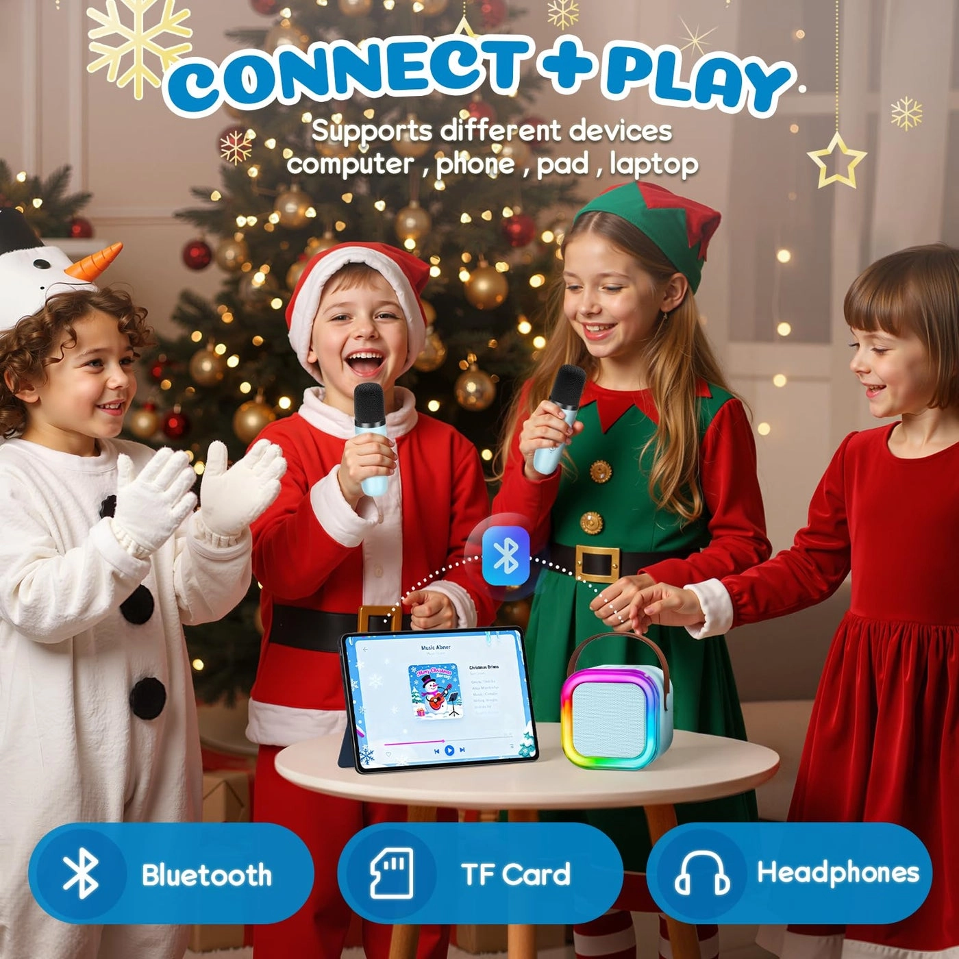 Mini Karaoke Machine - 2 Wireless Mics