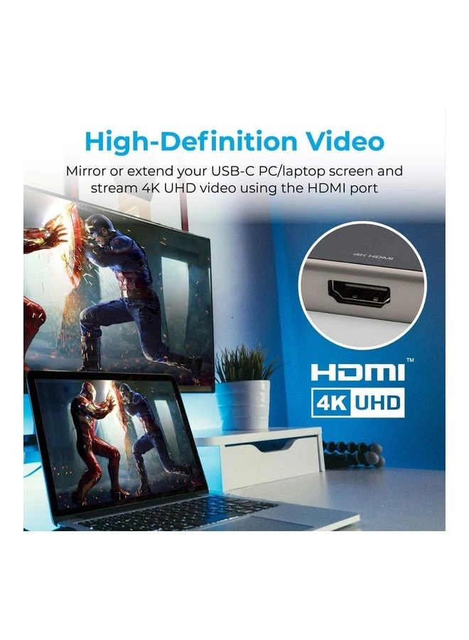 PrimeHub-Mini - 4K HDMI 100W Power Delivery 1000Mbps Ethernet
