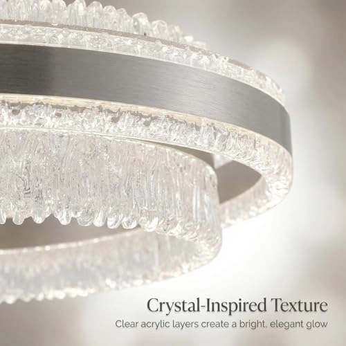 Round LED Chandelier - 3000K–6000K Dimmable