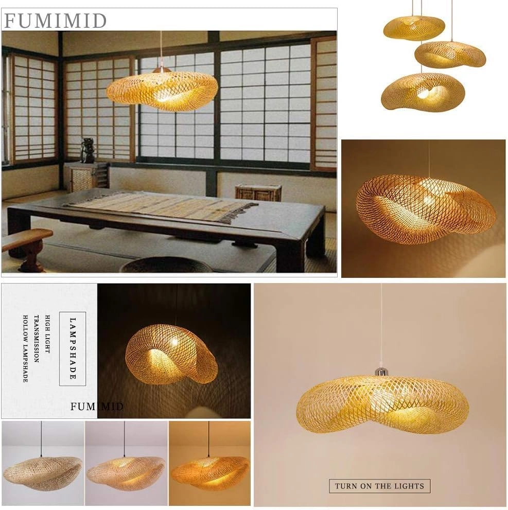 Bamboo Rattan Wooden Pendant Light - 3000 Kelvin
