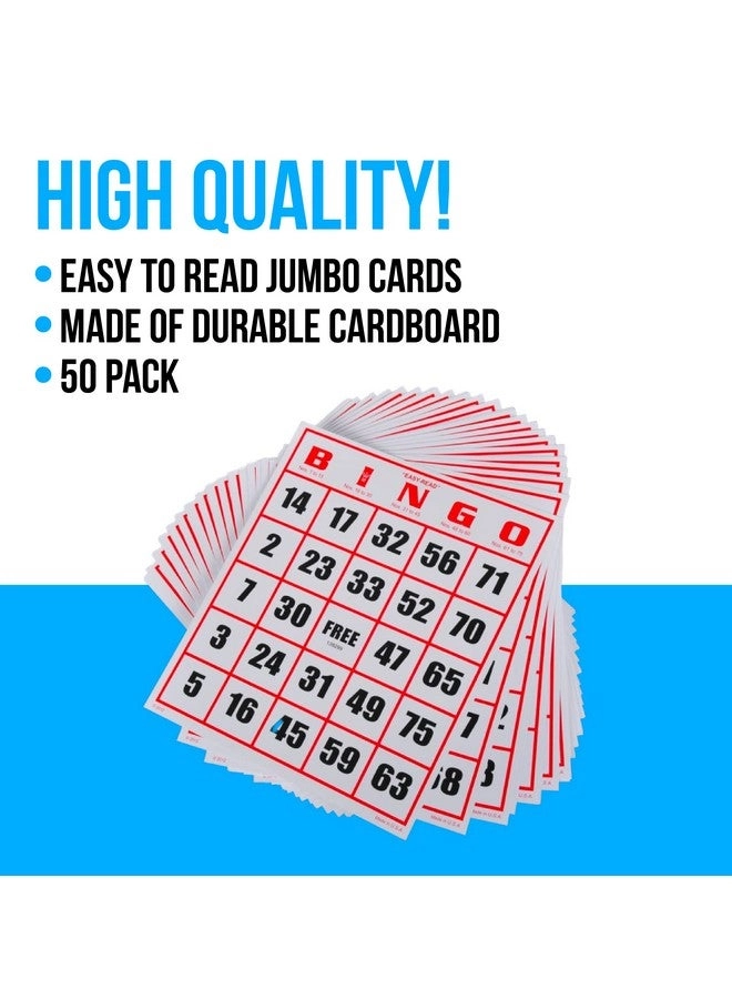 Jumbo Bingo Cards - Reusable 50 Playing Cards