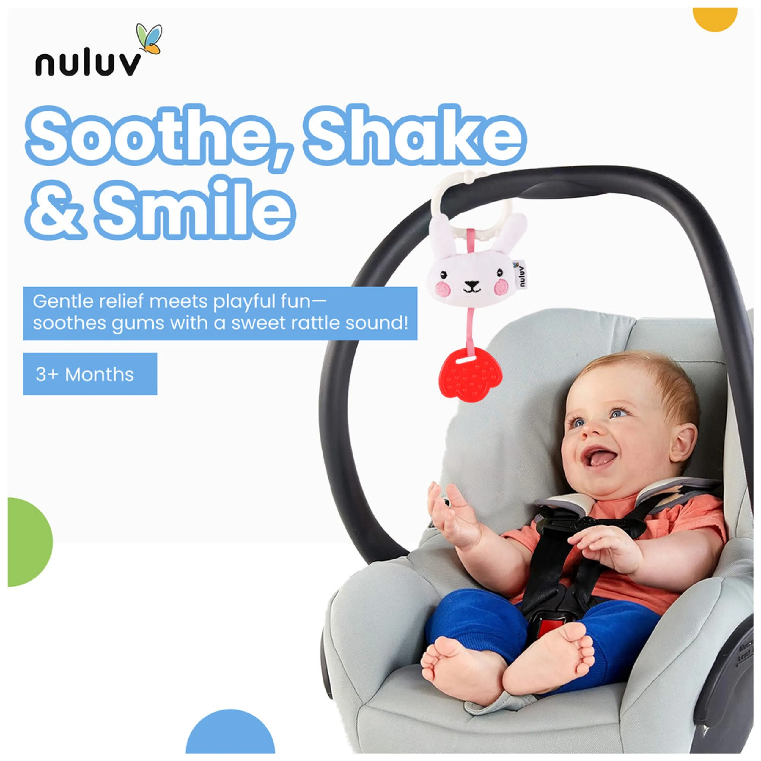 Playtime Bunny Teether - Silicone Teething Ring Soft Plush