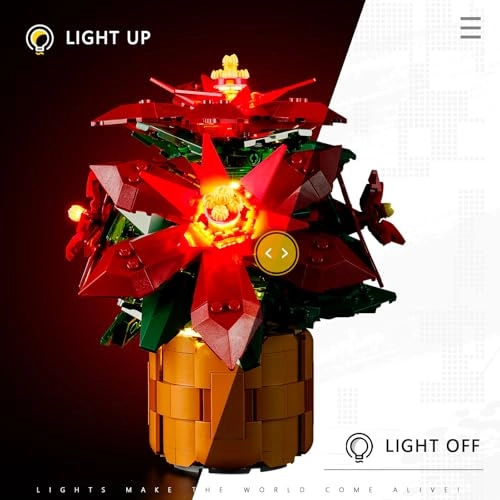 Light Kit for LEGO Icons Poinsettia 10370 - Lights Only