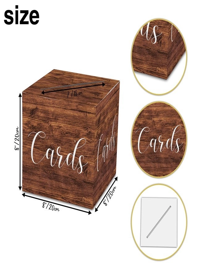 Wood Pattern Card Box - 1 Set Wedding Bridal Baby Shower Birthday Graduation Party