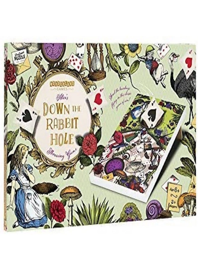 Professor Puzzle Down The Rabbit Hole - Alice in Wonderland Corn Hole Game