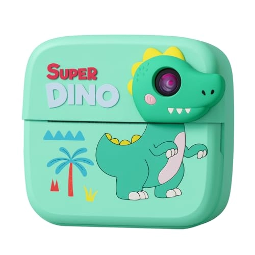 Dinosaur Theme Instant Print Kids Camera - Zero-Ink Thermal Green