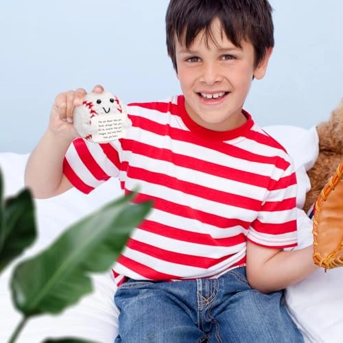 Positive Knitted Toy - 6.4 x 6.2 cm white and red