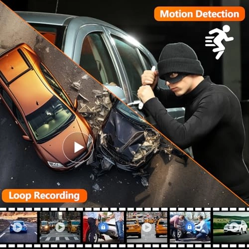 4 Channel Dash Cam Rear View Mirror - 1080P 30FPS + 64GB TF Card