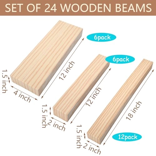 Foam Wooden Beam - 24 pcs Building Construction