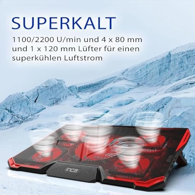 LAPTOP COOLING PAD - 12-17 INCH 6 QUIET FANS