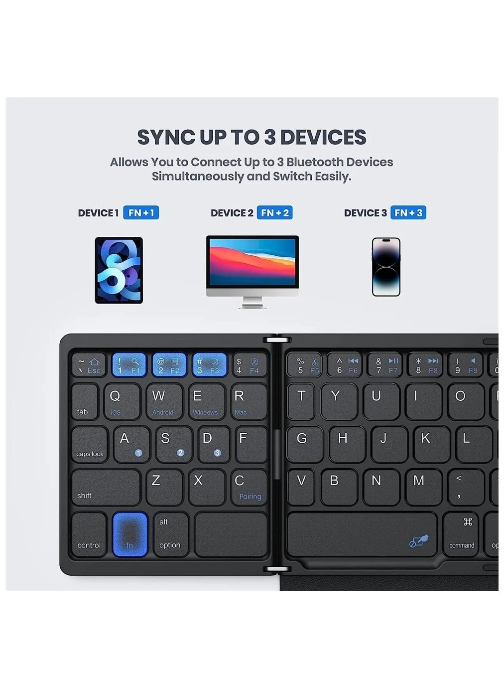 Foldable Keyboard - Full-Size Wireless