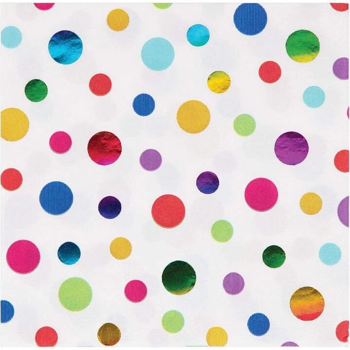 Party Zone Rainbow Foil Beverages Napkins - 16-Pieces