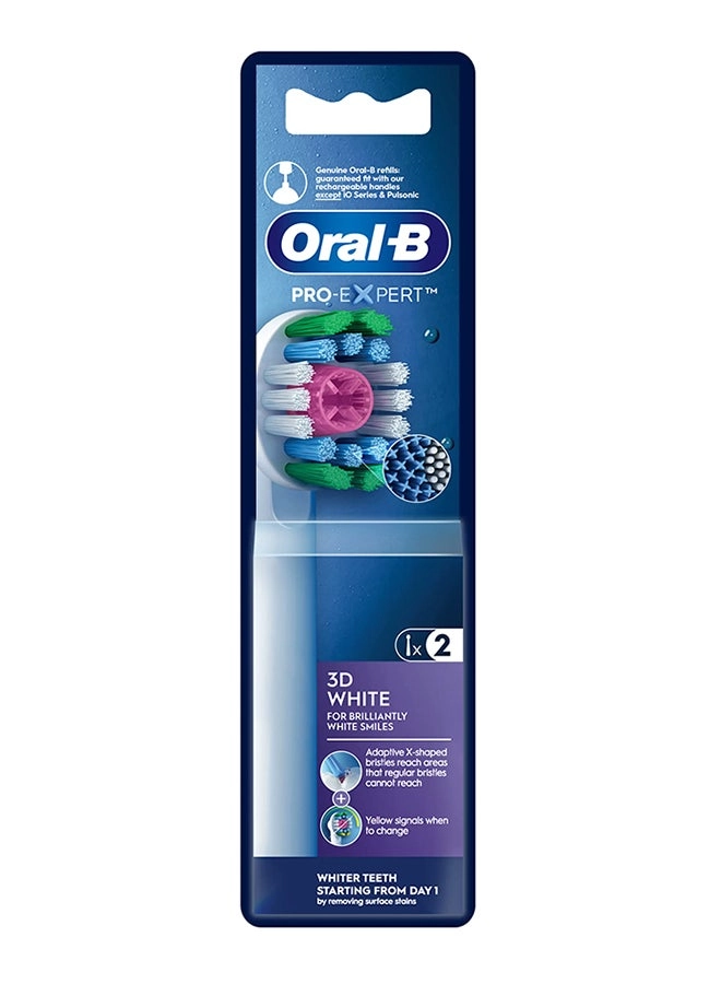 Oral-B 3D White Replacement Head - 2-Piece White/Blue