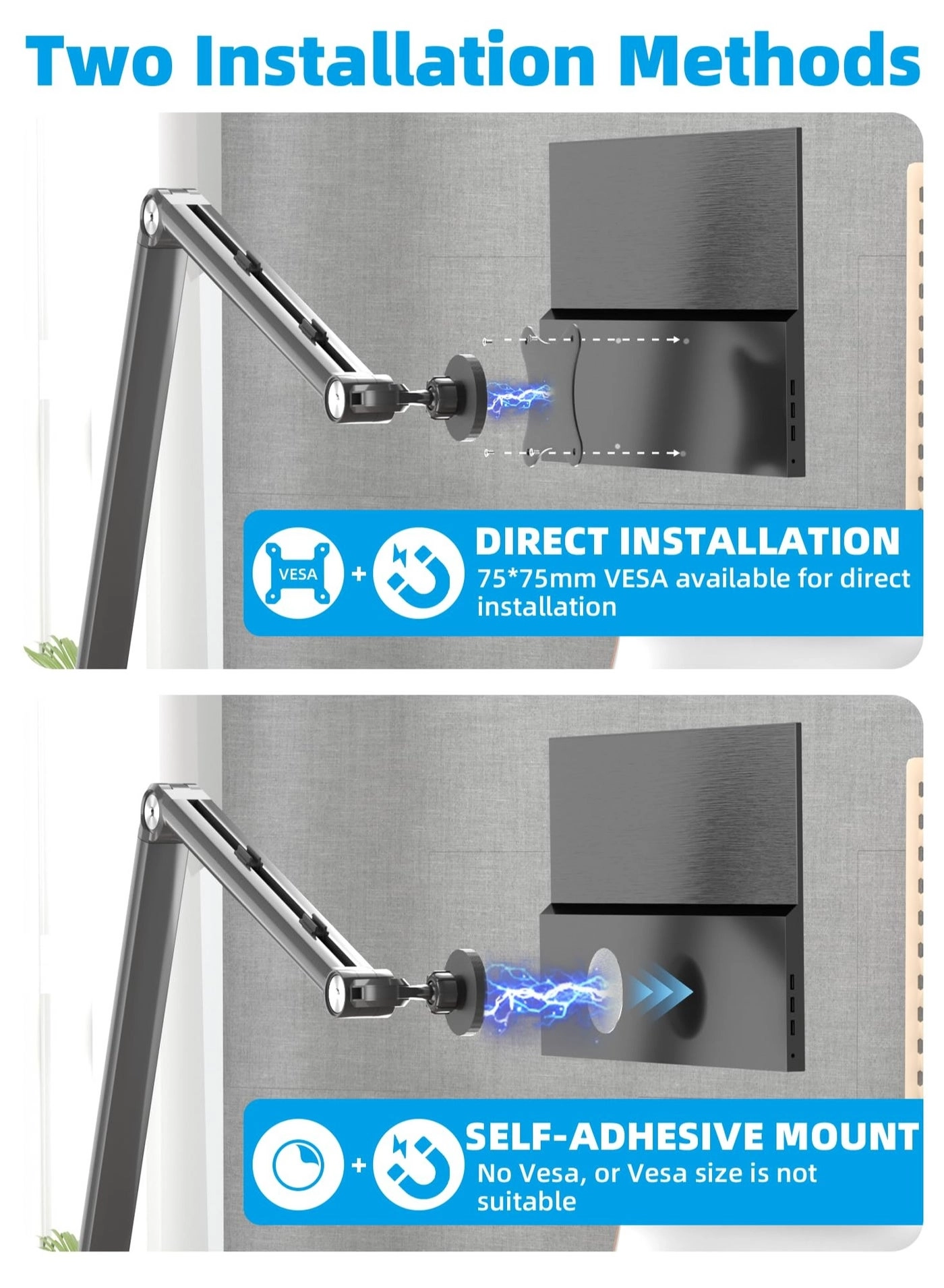 Portable Monitor Arm - 4.7-18.5 inch 75x75mm