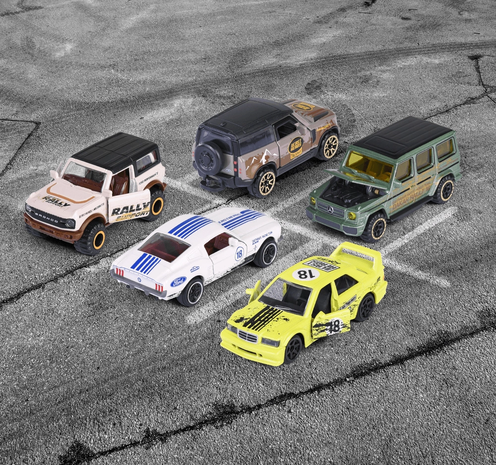 Ford Mustang Fastback + Ford Bronco Wildtrak + Land Rover Defender 90 + Mercedes-Benz 190 E 2.5-16 EVO II + Mercedes-Benz G 500 - 5 pcs