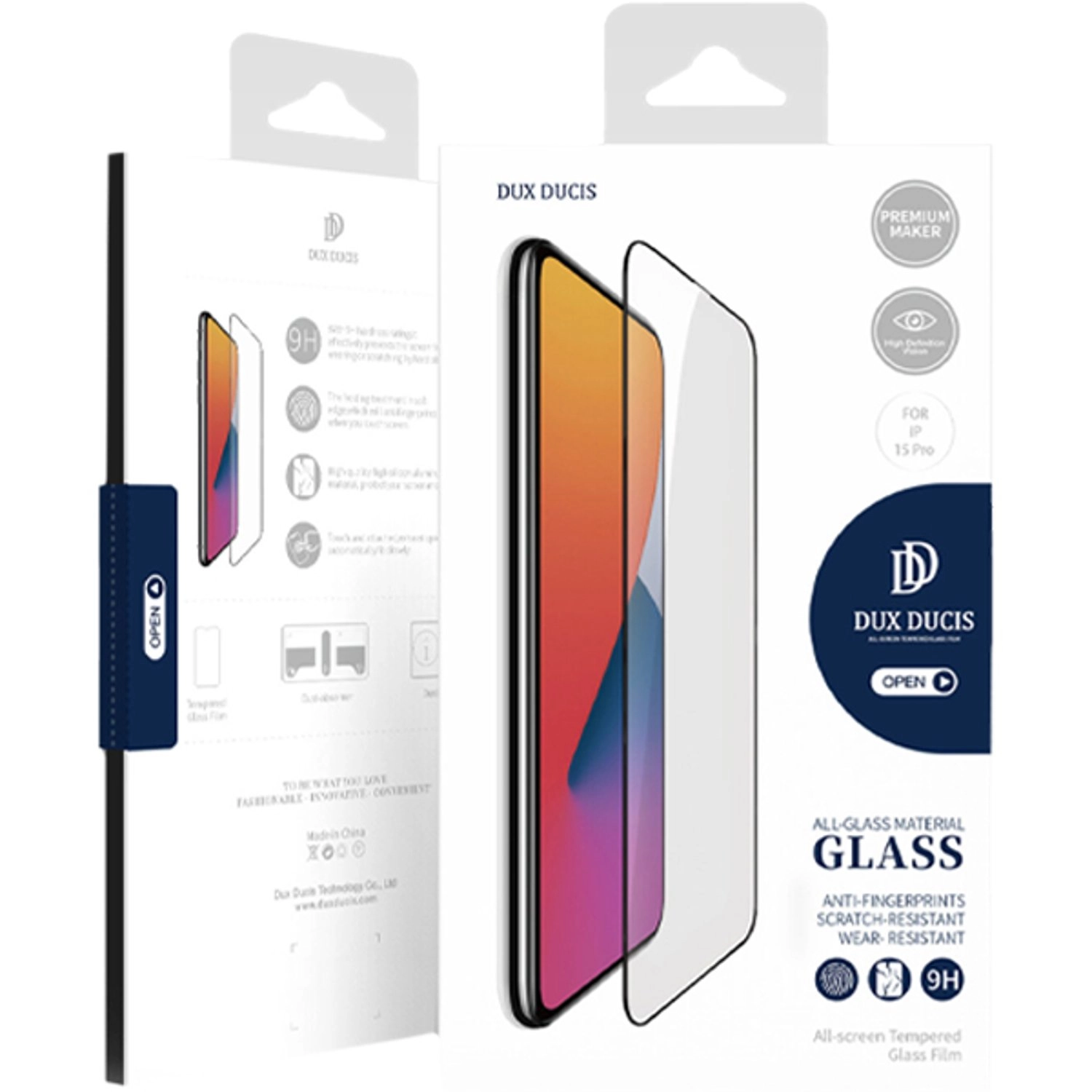 Clear Tempered Glass Screen Protector for iPhone 15 Pro