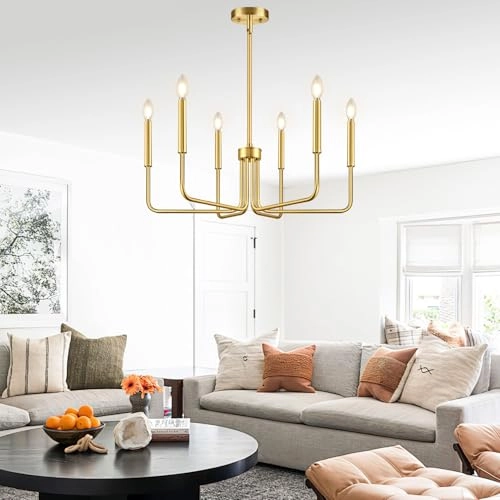 6-Light Farmhouse Chandelier - Black Indoor