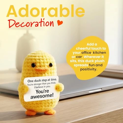 Duck Emotional Support Crochet 14 cm Plush - Positive Multicolor