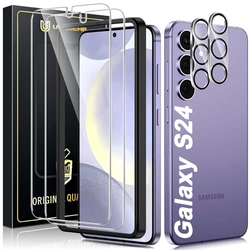 Shatterproof Tempered Glass Screen Protector + Camera Lens Protector for Samsung Galaxy S24 (2-Pack)