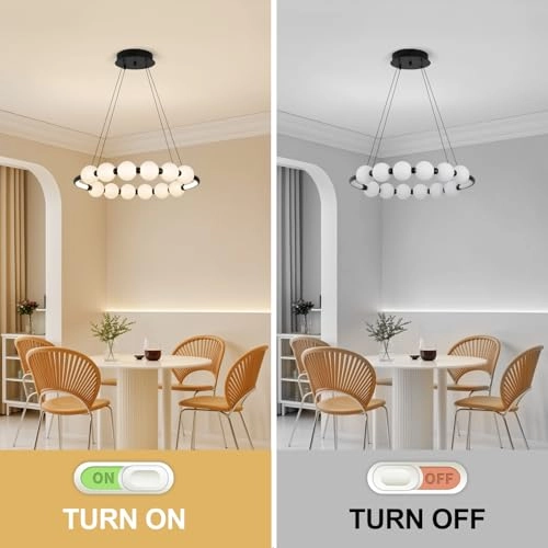 Single Ring White LED Chandelier - 3000K-6000K Dimmable