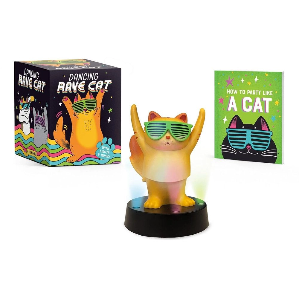 RUNNING PRESS MINIATURE EDITIONS Dancing Rave Cat - 3-inch miniature