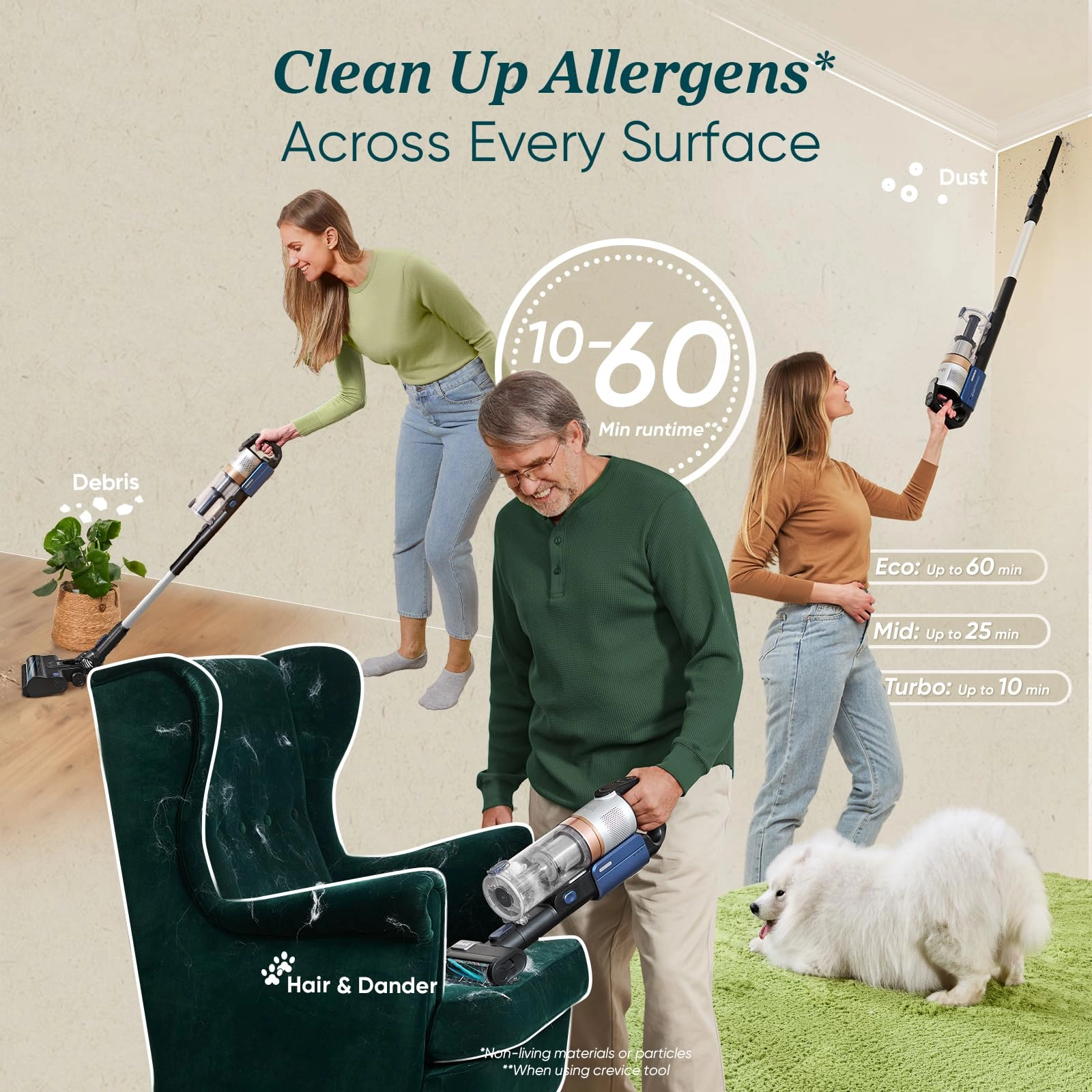 LVAC-300 - Stick Vacuum Cleaner 60 Min