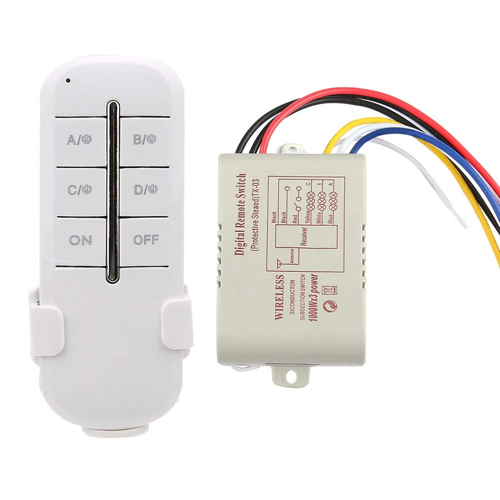Fafeicy Wireless Remote Control Switch - 1/2/3/4 Way 1000W