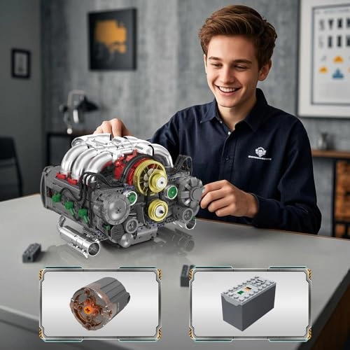 Flat Engine Building Set - V8 2375 pcs for ages 14+