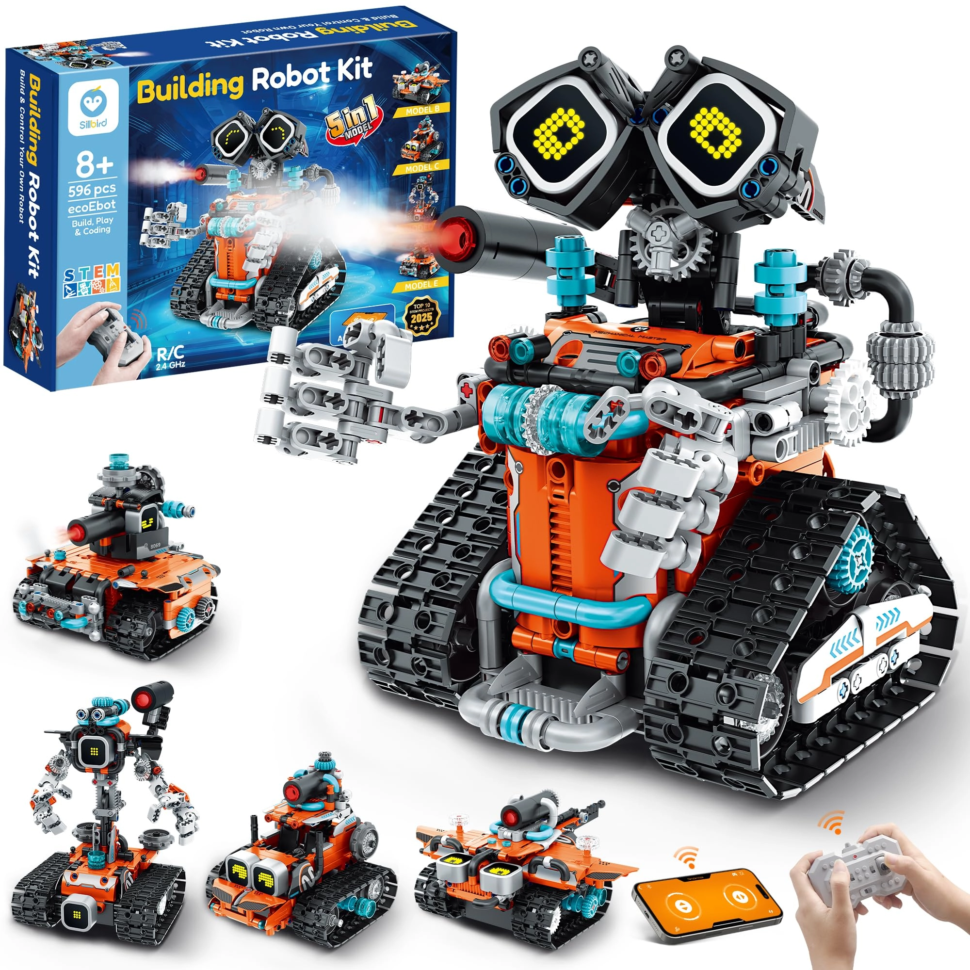 Sillbird Technic Robot - 5in1 Remote Control 596 Pieces