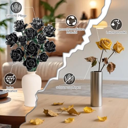 Bouquet Kit - Schwarzer Rosen Blumenstrauß Bausatz Plastic Pack