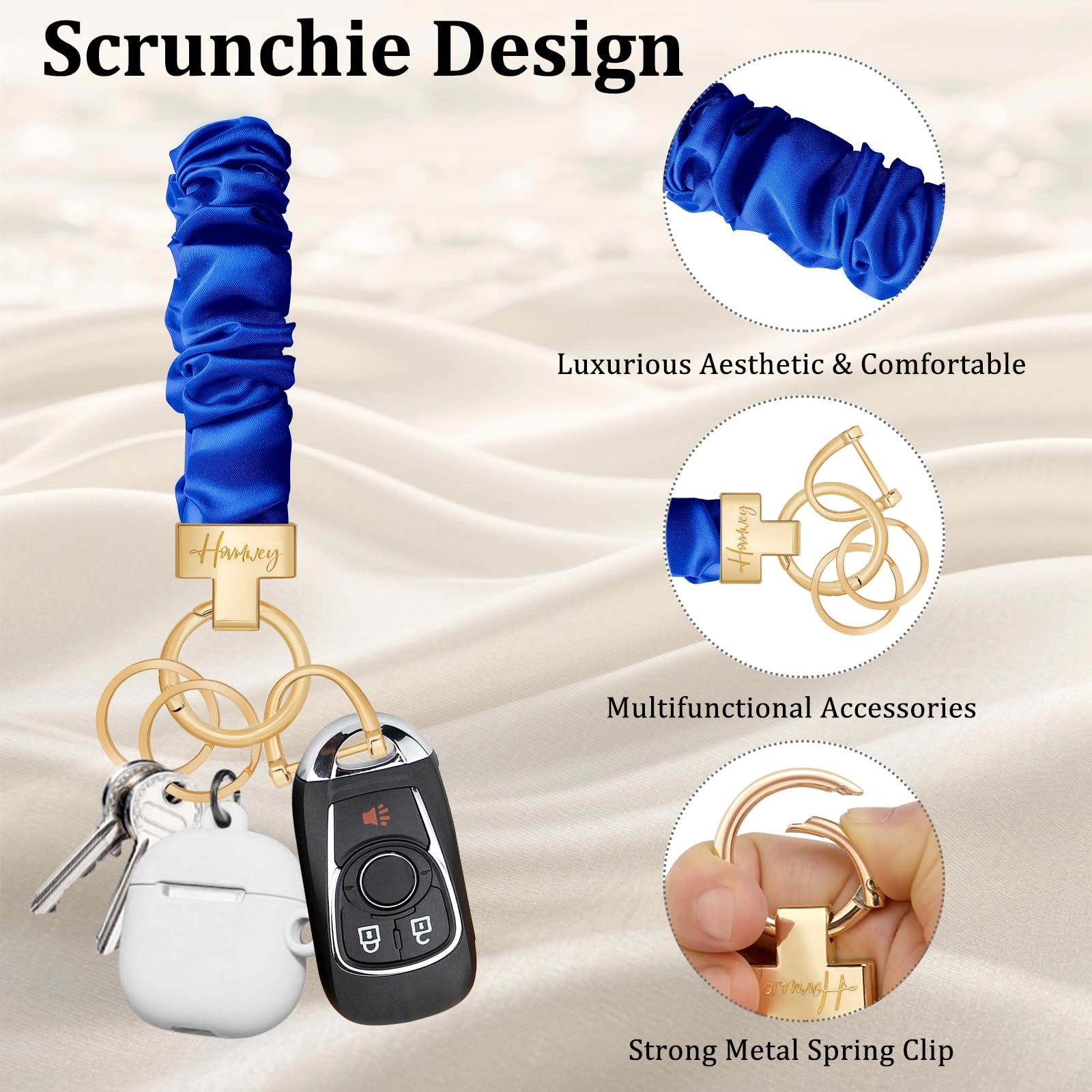Stretchy Scrunchie Keychain Wristlet - Fun