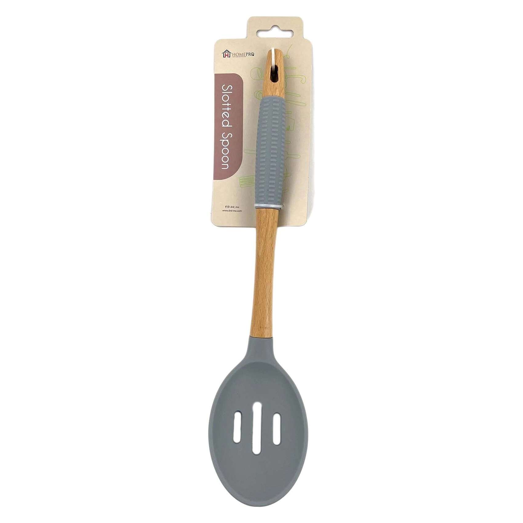 Silicone Head Slotted Spoon